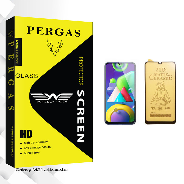 محافظ صفحه نمایش سرامیکی وایلی نایس مدل Pergas Glass مناسب برای گوشی موبایل سامسونگ Galaxy M21