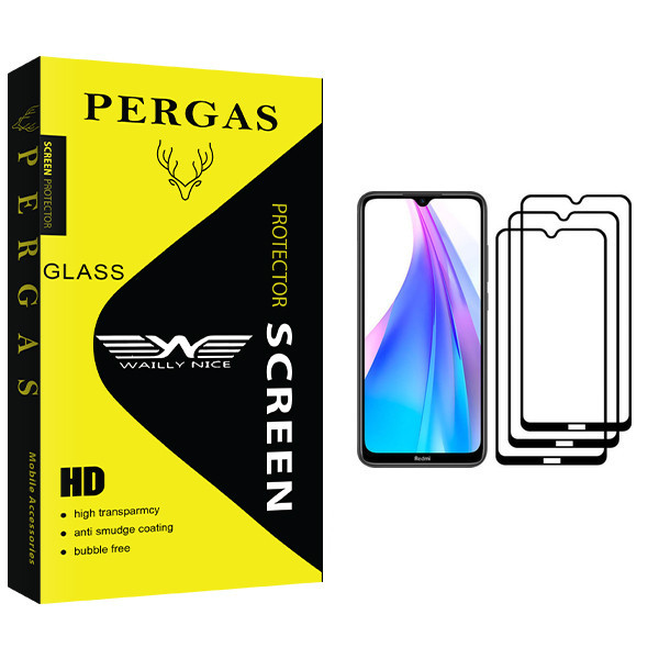 محافظ صفحه نمایش وایلی نایس مدل Pergas Glass مناسب برای گوشی موبایل شیائومی Redmi Note 8T بسته سه عددی