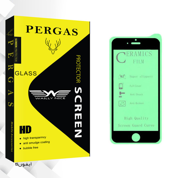 محافظ صفحه نمایش سرامیکی وایلی نایس مدل Pergas Glass مناسب برای گوشی موبایل اپل Iphone 5