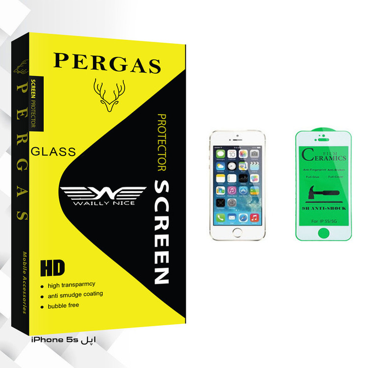 محافظ صفحه نمایش سرامیکی وایلی نایس مدل Pergas Glass مناسب برای گوشی موبایل اپل iPhone 5s