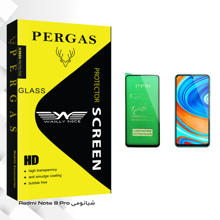 محافظ صفحه نمایش سرامیکی وایلی نایس مدل Pergas Glass مناسب برای گوشی موبایل شیائومی Redmi Note 9 Pro