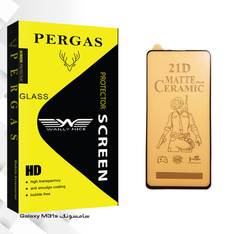 محافظ صفحه نمایش سرامیکی وایلی نایس مدل Pergas Glass مناسب برای گوشی موبایل سامسونگ Galaxy M31s