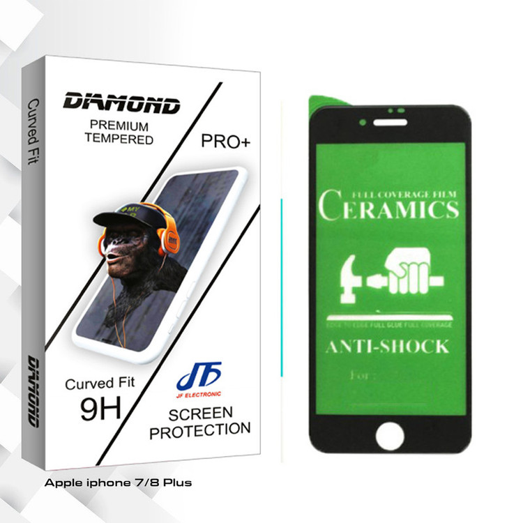 محافظ صفحه نمایش سرامیکی جی اف مدل Diamond glass مناسب برای گوشی موبایل اپل iphone 7/8 Plus