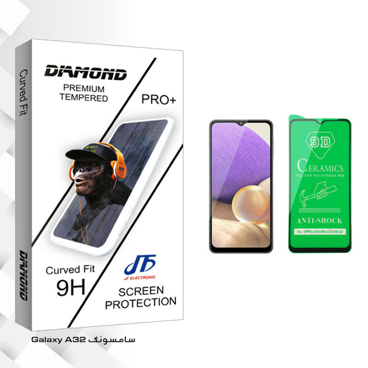 محافظ صفحه نمایش سرامیکی جی اف مدل Diamond glass مناسب برای گوشی موبایل سامسونگ Galaxy A32