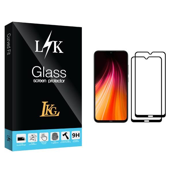 محافظ صفحه نمایش ال کا جی مدل LK Glass مناسب برای گوشی موبایل شیائومی Redmi Note 8 بسته دو عددی