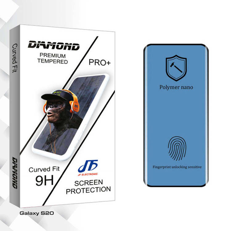 محافظ صفحه نمایش جی اف مدل Diamond Glass Nano Polymer مناسب برای گوشی موبایل سامسونگ Galaxy S20