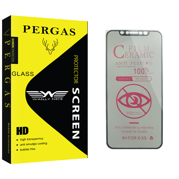 محافظ صفحه نمایش وایلی نایس مدل Pergas Glass مناسب برای گوشی موبایل اپل iPhone XS