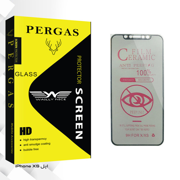 محافظ صفحه نمایش وایلی نایس مدل Pergas Glass مناسب برای گوشی موبایل اپل iPhone XS