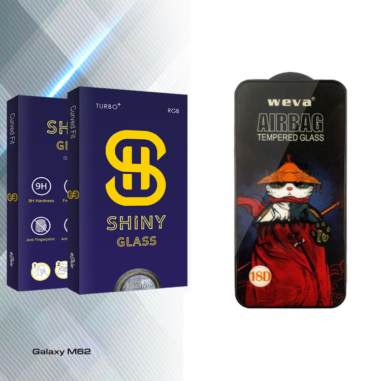 محافظ صفحه نمایش آتوچبو مدل Shiny GlassAirbag مناسب برای گوشی موبایل سامسونگ Galaxy M62