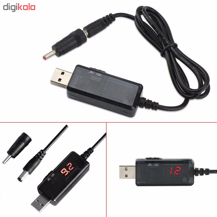 کابل تبدیل USB به DC مدل T912 طول 0.88 متر
