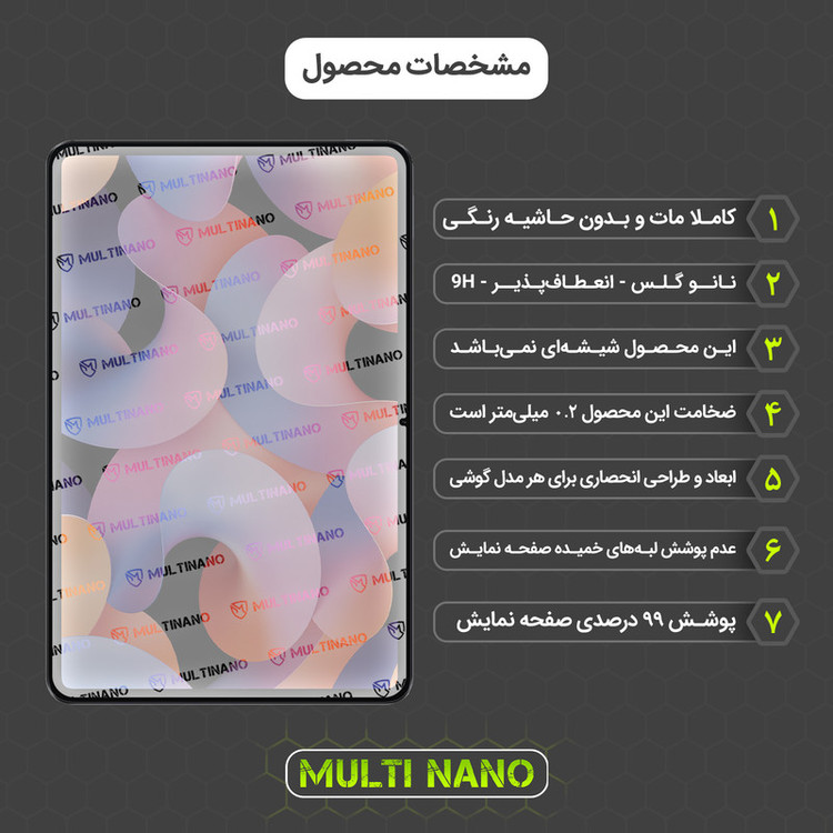 محافظ صفحه نمایش مات مولتی نانو مدل X-S1M مناسب برای تبلت شیائومی Pad 6