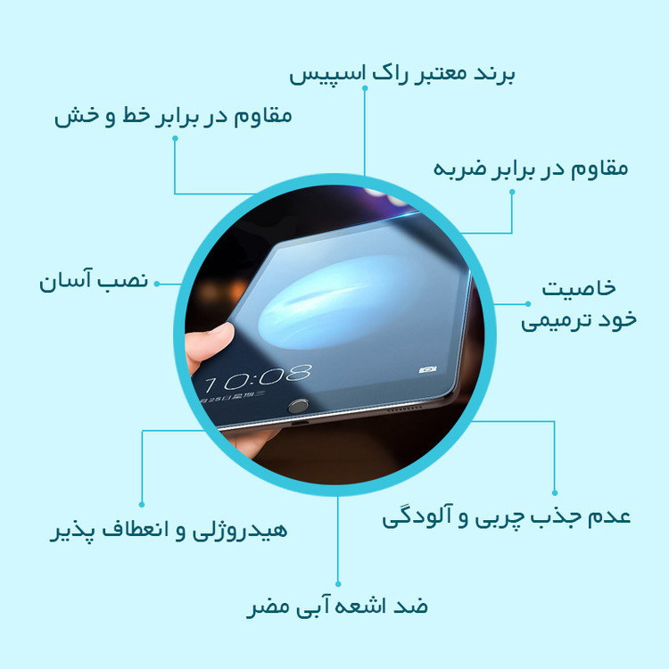 محافظ صفحه ضد اشعه آبی راک اسپیس مدل HyBLU مناسب برای تبلت اپل iPad mini 3