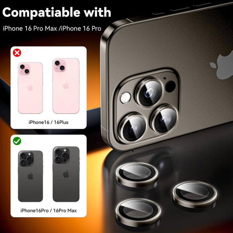 محافظ لنز دوربین انتک مدل Metal مناسب برای گوشی موبایل اپل Iphone 16 Pro / 16 Pro Max
