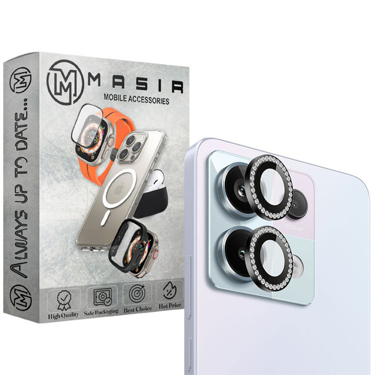 محافظ لنز دوربین مسیر مدل Diamond Ring Lens مناسب برای گوشی موبایل شیائومی Redmi Note 13 Pro 5G