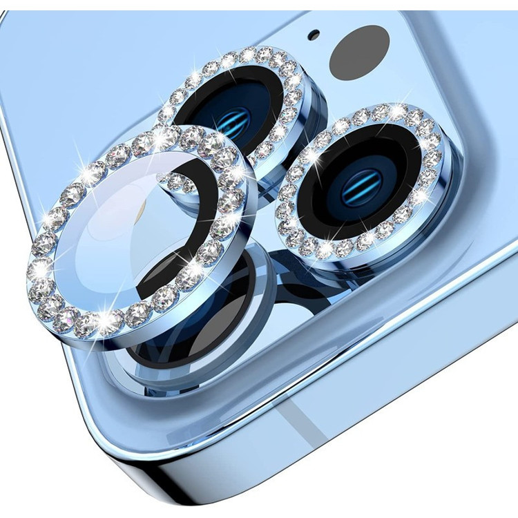 محافط لنز دوربین کمرا فیلم مدل نگین دار مناسب برای گوشی موبایل اپل iphone 13 pro / promax