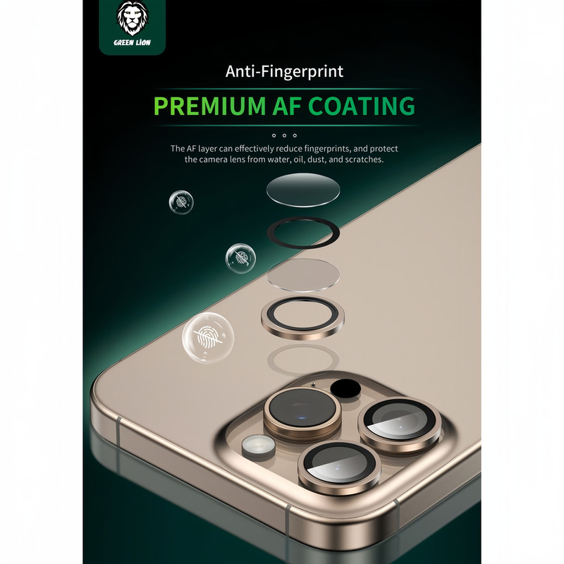 محافظ لنز دوربین گرین لاین مدل Classic مناسب برای گوشی موبایل اپل iPhone 16 Pro / 16 ProMax