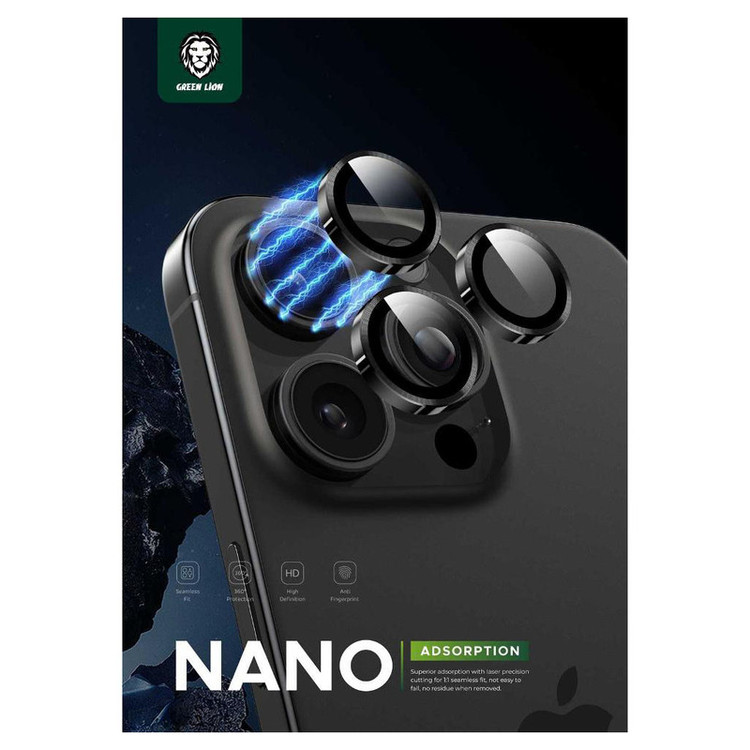 محافظ لنز دوربین گرین لاین مدل Classic Camera Lens مناسب برای گوشی موبایل اپل iPhone 16 Pro Max / Apple iPhone 16 Pro