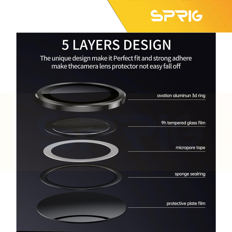 محافظ لنز دوربین رینگی اسپریگ مدل Ring Metal مناسب برای گوشی موبایل شیائومی Poco X7 Pro