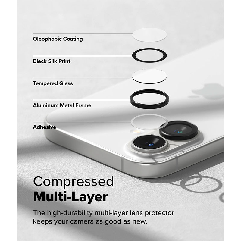 محافظ لنز دوربین مسیر مدل رینگی مناسب برای گوشی موبایل اپل iPhone 16 / 16 Plus