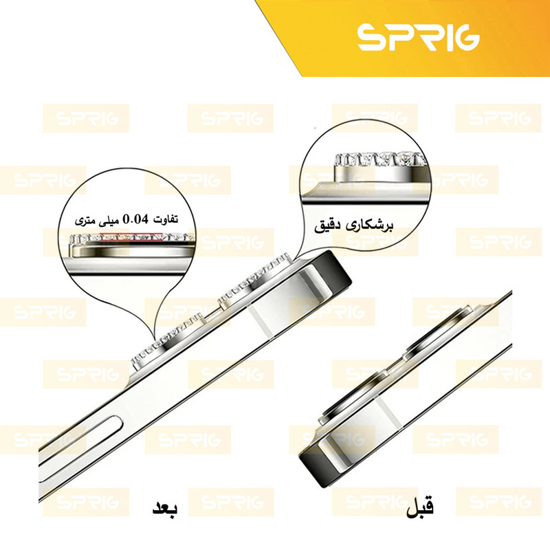 محافظ لنز دوربین اسپریگ مدل Ring Metal Diamond مناسب برای گوشی موبایل شیائومی Note 14 Pro