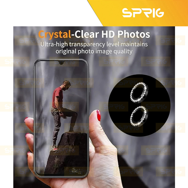 محافظ لنز دوربین اسپریگ مدل Ring Metal Diamond مناسب برای گوشی موبایل شیائومی Note 14 Pro
