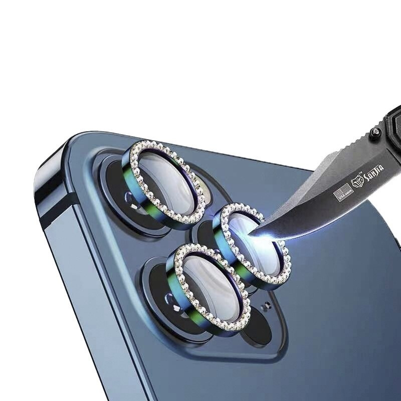 محافظ لنز دوربین بادیگارد مدل رینگی نگین دار مناسب برای گوشی موبایل اپل iPhone 15 Pro / 15 Pro Max