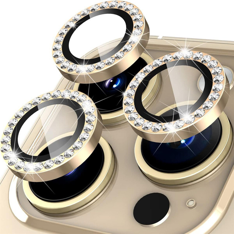 محافظ لنز دوربین بادیگارد مدل رینگی نگین دار مناسب برای گوشی موبایل اپل iPhone 15 Pro / 15 Pro Max