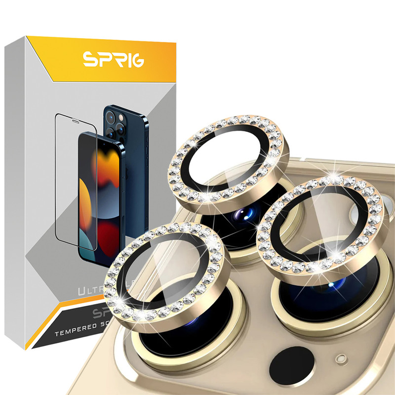 محافظ لنز دوربین اسپریگ مدل Ring metal Diamond مناسب برای گوشی موبایل اپل Iphone 11 Pro / 11 Pro Max