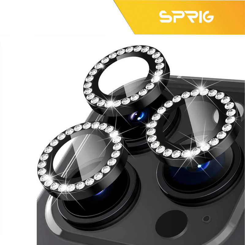 محافظ لنز دوربین اسپریگ مدل Ring metal Diamond مناسب برای گوشی موبایل اپل Iphone 11 Pro / 11 Pro Max