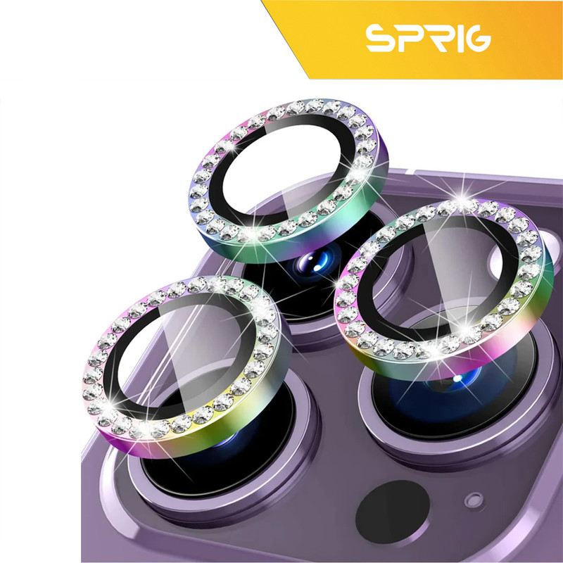 محافظ لنز دوربین اسپریگ مدل Ring metal Diamond مناسب برای گوشی موبایل اپل Iphone 11 Pro / 11 Pro Max