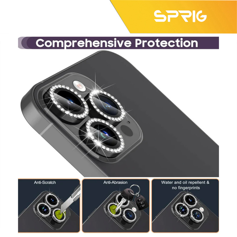 محافظ لنز دوربین اسپریگ مدل Ring metal Diamond مناسب برای گوشی موبایل اپل Iphone 11 Pro / 11 Pro Max