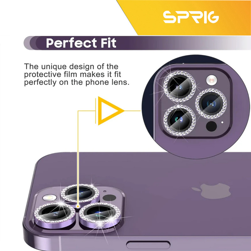 محافظ لنز دوربین اسپریگ مدل Ring metal Diamond مناسب برای گوشی موبایل اپل Iphone 11 Pro / 11 Pro Max
