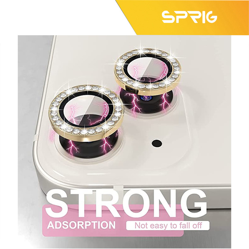 محافظ لنز دوربین اسپریگ مدل Ring metal Diamond مناسب برای گوشی موبایل اپل Iphone 11 Pro / 11 Pro Max