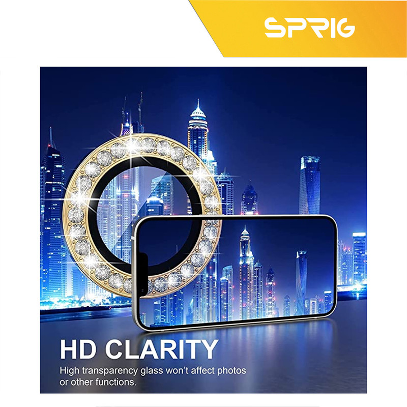 محافظ لنز دوربین اسپریگ مدل Ring metal Diamond مناسب برای گوشی موبایل اپل Iphone 11 Pro / 11 Pro Max