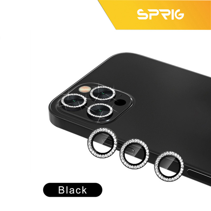 محافظ لنز دوربین اسپریگ مدل Ring metal Diamond مناسب برای گوشی موبایل اپل Iphone 11 Pro / 11 Pro Max