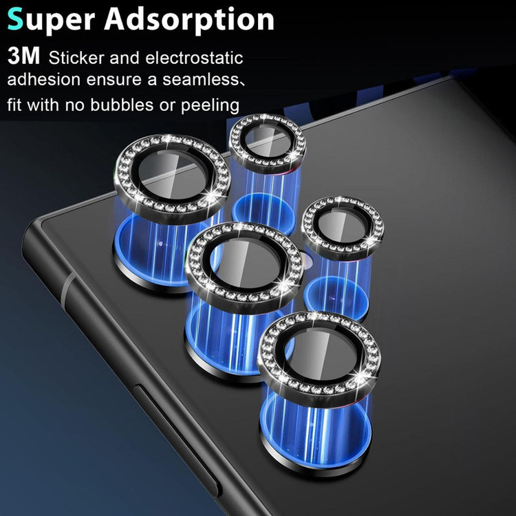 محافظ لنز دوربین گلستیک مدل Ring Diamond GL مناسب برای گوشی موبایل سامسونگ Galaxy S25 Ultra