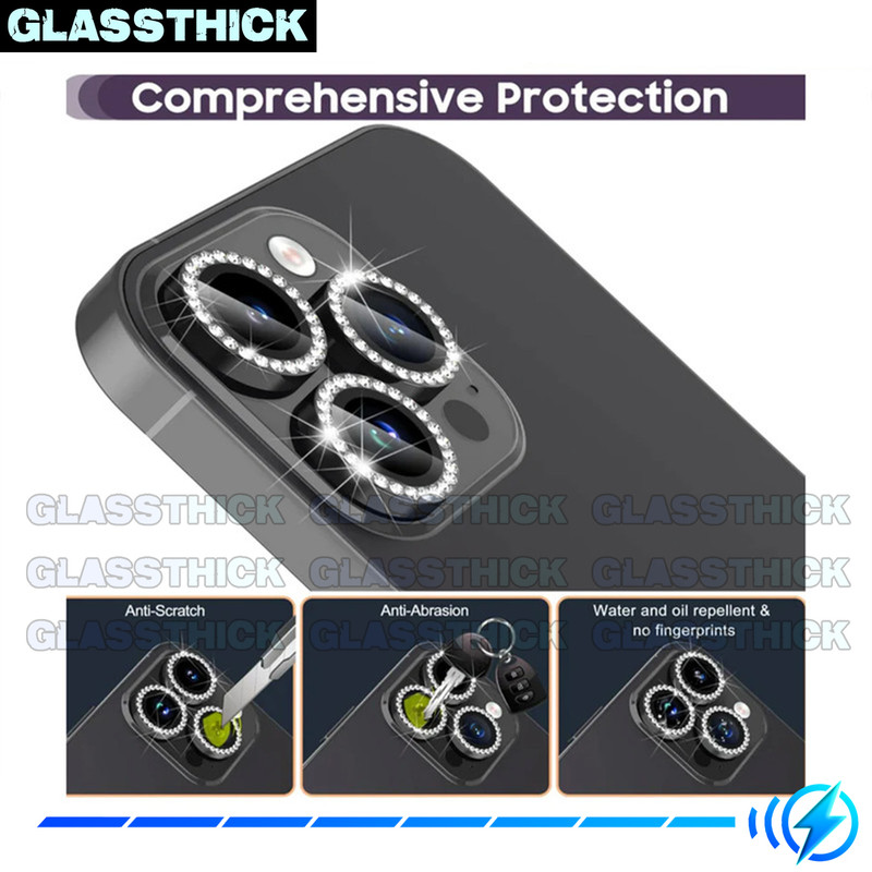 محافظ لنز دوربین گلستیک مدل Ring-Diamond مناسب برای گوشی موبایل اپل Iphone 11 Pro / 11 Pro Max