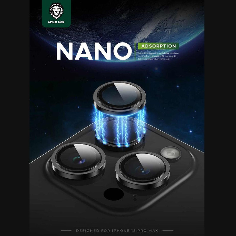 محافظ لنز دوربین گرین لاین مدل GNCMHDP15PM مناسب برای گوشی موبایل اپل iPhone 15 PRO / 15 PRO MAX