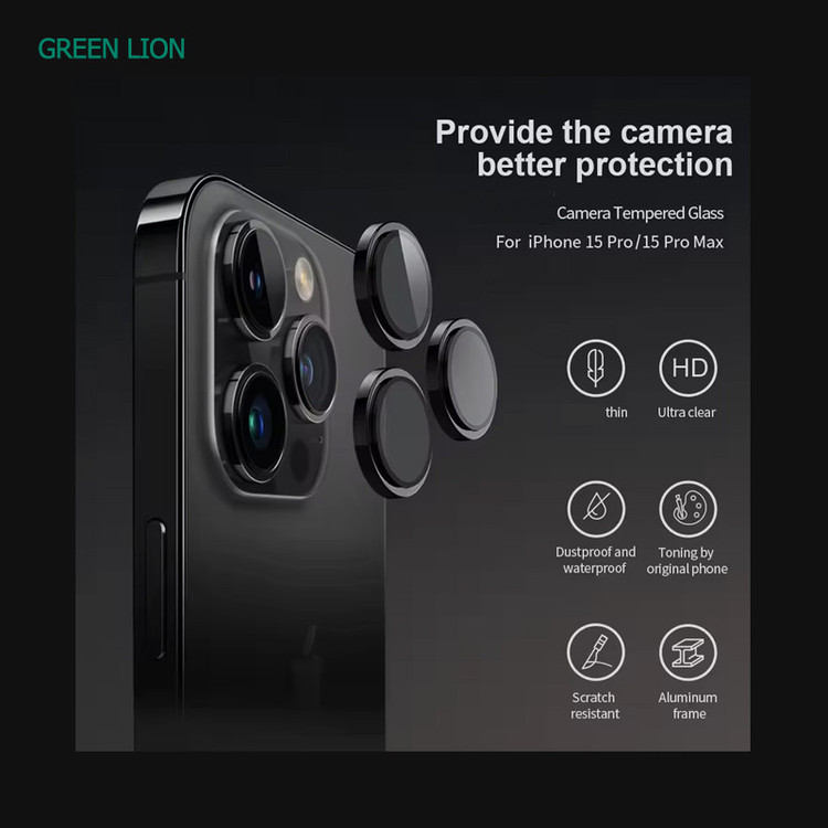 محافظ لنز دوربین گرین لاین مدل GNCMHDP15PM مناسب برای گوشی موبایل اپل iPhone 15 PRO / 15 PRO MAX