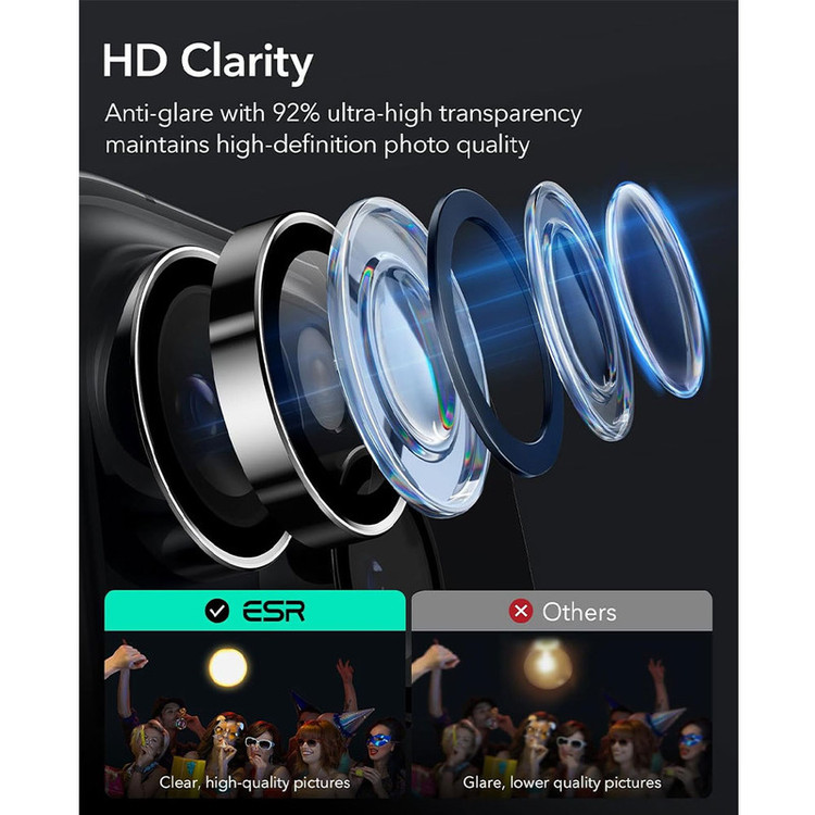 محافظ لنز دوربین انتک مدل Black Titanium مناسب برای گوشی موبایل اپل iPhone 16 Pro / 16 Pro Max