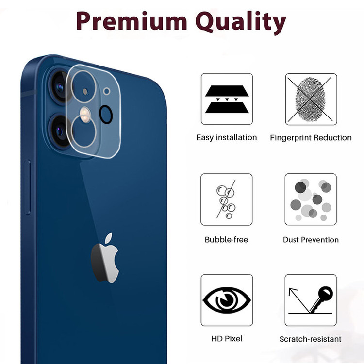 محافظ لنز دوربین برنارد مدل Glass 3D BR مناسب برای گوشی موبایل اپل Iphone 12