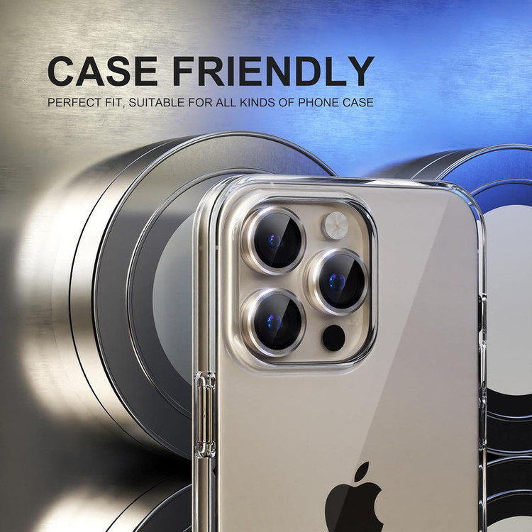 محافظ لنز دوربین گوف مدل Ring Metal مناسب برای گوشی موبایل اپل iPhone 15 Pro