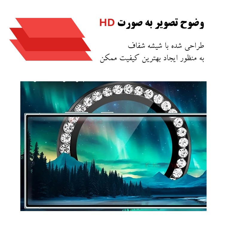 محافظ لنز دوربین فلزی تیسیکالا مدل نگین دار مناسب برای گوشی موبایل شیائومی Redmi 13x