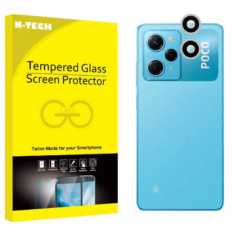 محافظ لنز دوربین انتک مدل رینگی نگین دار مناسب برای گوشی موبایل شیائومی Poco X5 Pro 5G