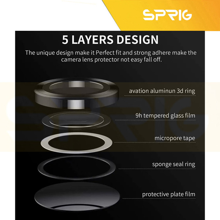 محافظ لنز دوربین اسپریگ مدل Ring Metal مناسب برای گوشی موبایل شیائومی Poco F6 Pro