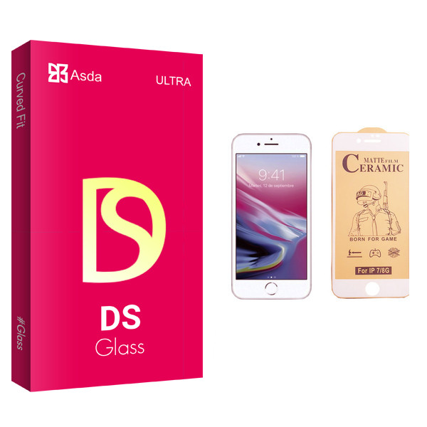 محافظ صفحه نمایش سرامیکی آسدا مدل DS glass مناسب برای گوشی موبایل اپل iPhone 8