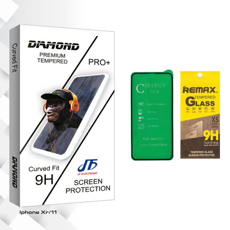 محافظ صفحه نمایش جی اف مدل Diamond glass مناسب برای گوشی موبایل اپل Iphone Xr/11