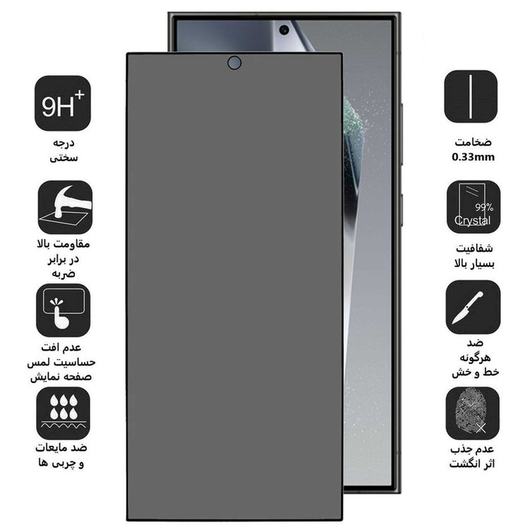 محافظ صفحه نمایش حریم شخصی لیتو مدل Privacy مناسب برای گوشی موبایل سامسونگ Galaxy S24 Ultra