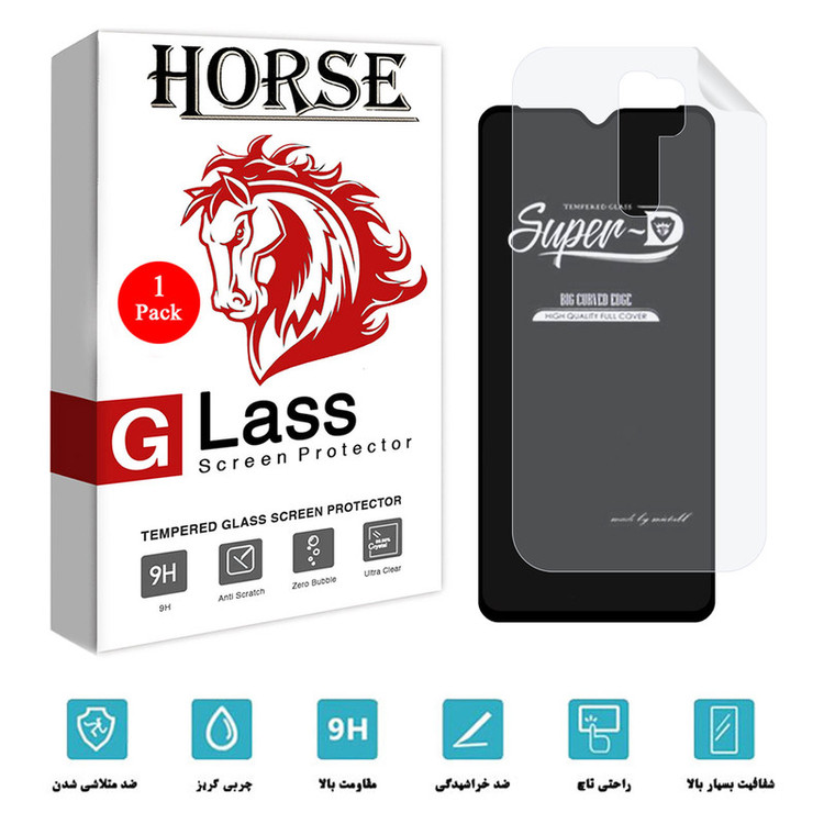 محافظ صفحه نمایش هورس مدل 2SN-Glass مناسب برای گوشی موبایل شیائومی Redmi Note 8 Pro به همراه محافظ پشت گوشی