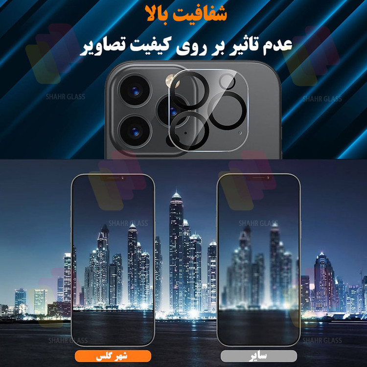 محافظ صفحه نمایش شهر گلس مدل MFUL3DSH مناسب برای گوشی موبایل اپل iPhone 13 Pro به همراه محافظ لنز دوربین